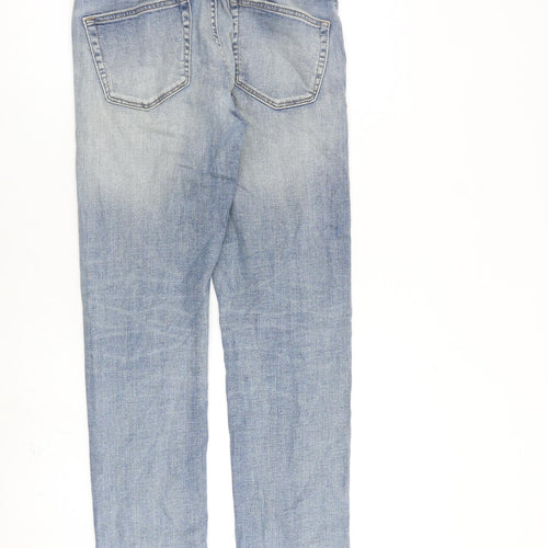 Uniqlo Mens Blue Cotton Straight Jeans Size 30 in L30 in Regular Zip