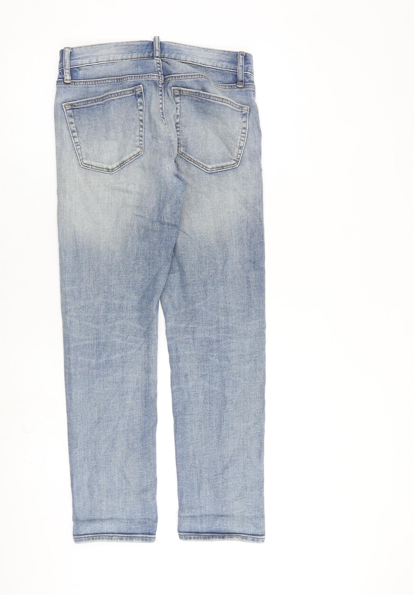 Uniqlo Mens Blue Cotton Straight Jeans Size 30 in L30 in Regular Zip