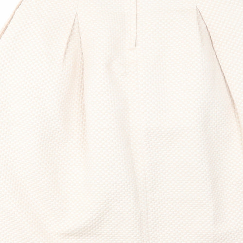 H&M Womens Beige Polyester Tulip Skirt Size 10 Zip