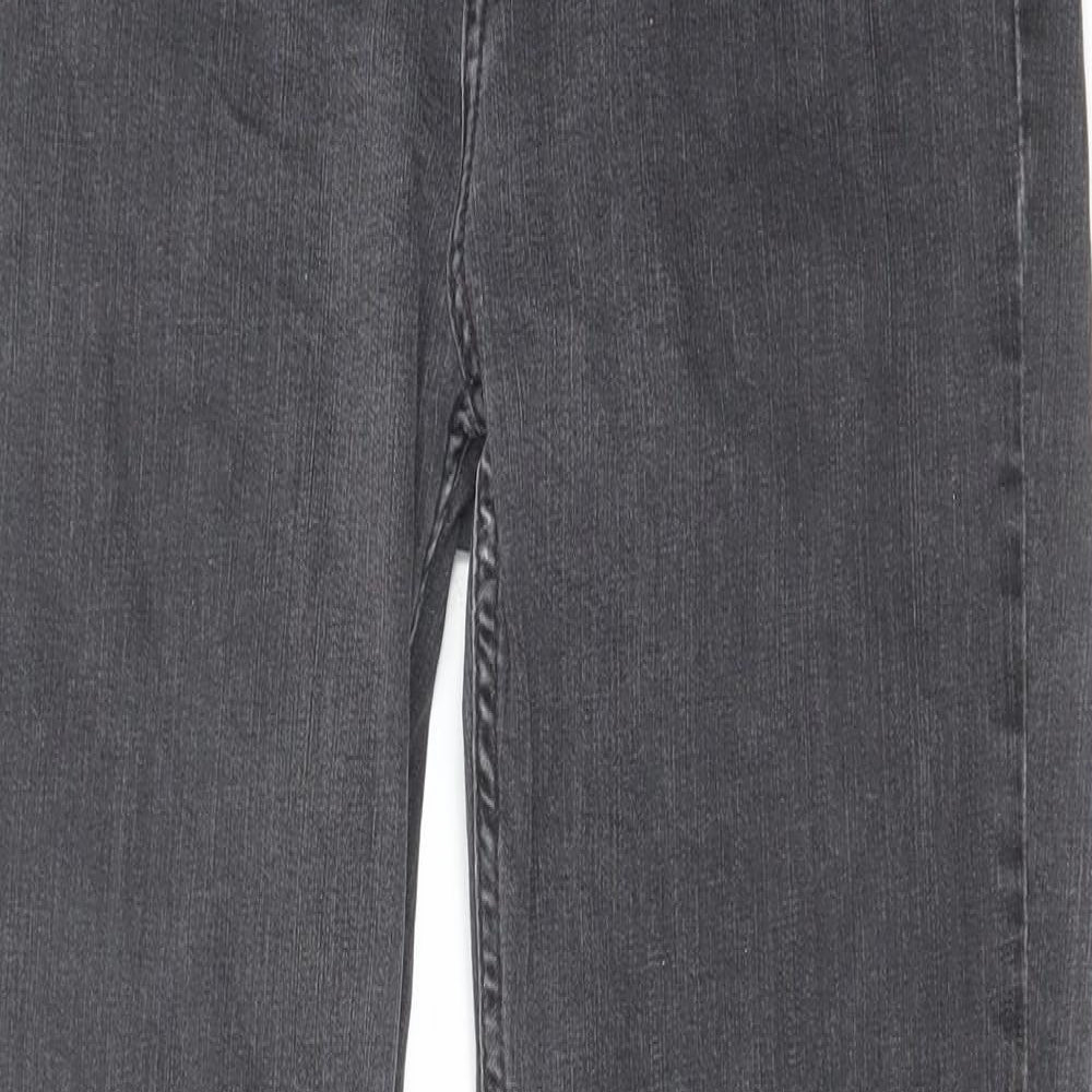 Fat Face Womens Grey Cotton Skinny Jeans Size 14 L30 in Regular Zip