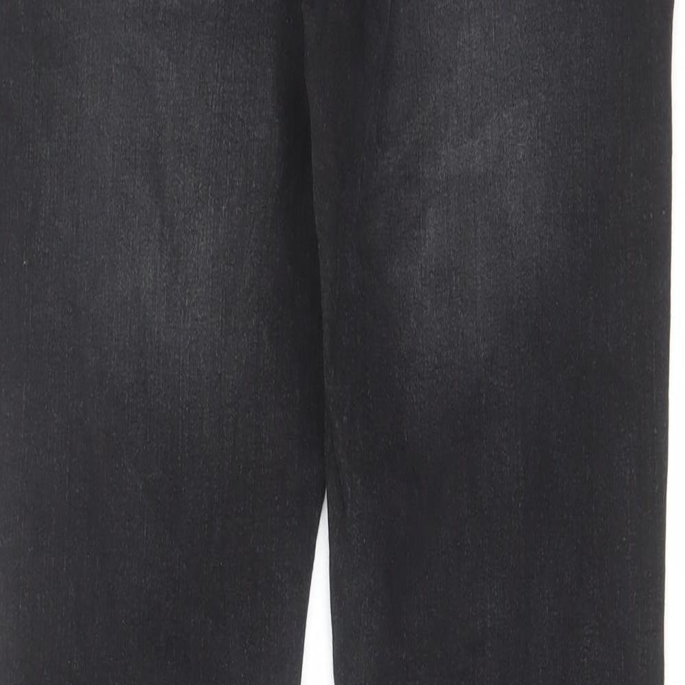Boohoo Mens Black Cotton Straight Jeans Size 32 in L31 in Regular Zip