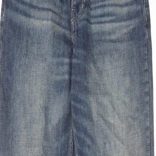 Zara Womens Blue Cotton Straight Jeans Size 10 L30 in Regular Button