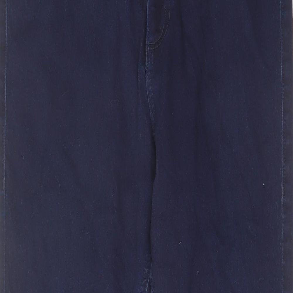 Marks and Spencer Womens Blue Cotton Skinny Jeans Size 16 L28 in Regular Zip