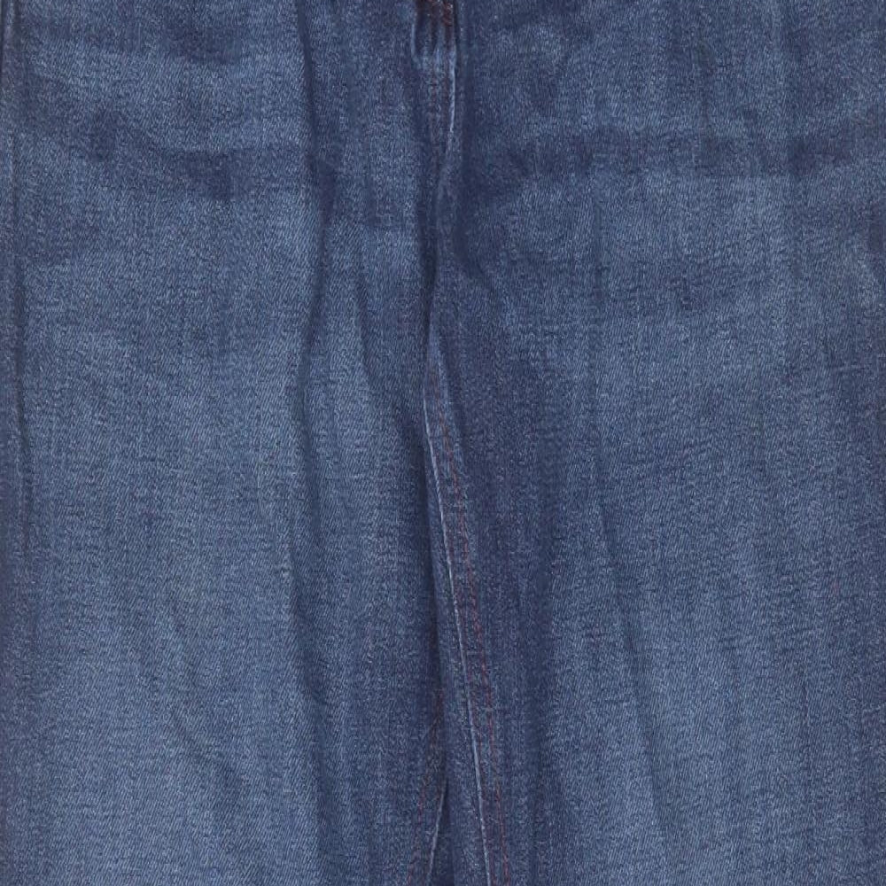 NEXT Womens Blue Cotton Tapered Jeans Size 12 L30 in Regular Zip