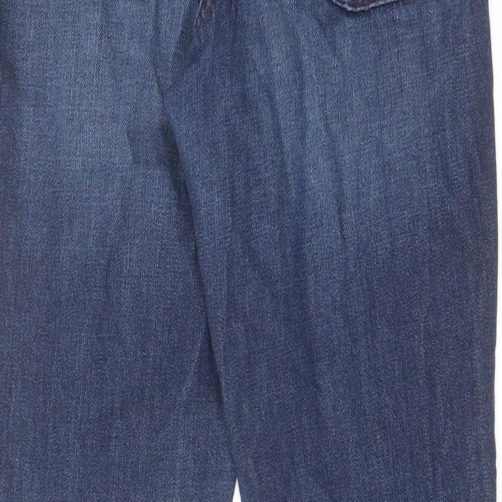 NEXT Womens Blue Cotton Tapered Jeans Size 12 L30 in Regular Zip