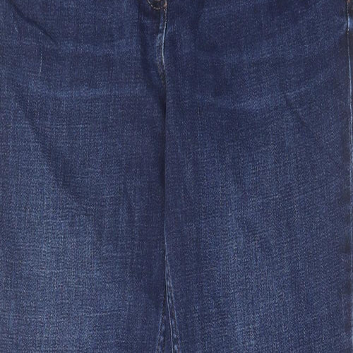 NEXT Womens Blue Cotton Skinny Jeans Size 12 L32 in Relaxed Zip