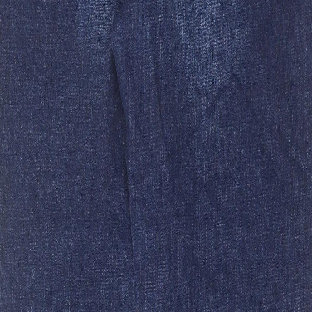 NEXT Womens Blue Cotton Skinny Jeans Size 12 L32 in Relaxed Zip