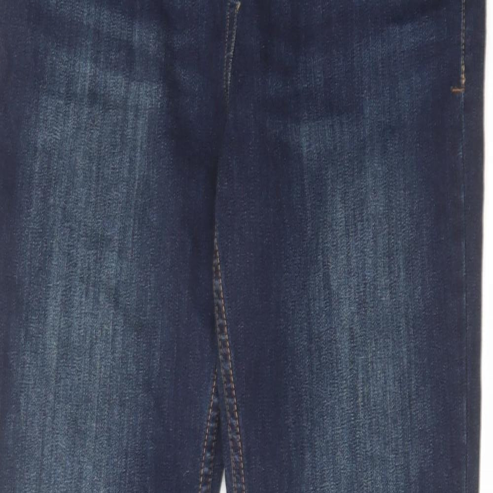 NEXT Womens Blue Cotton Straight Jeans Size 12 L31 in Regular Zip