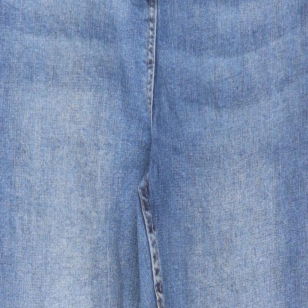 Papaya Womens Blue Cotton Skinny Jeans Size 14 L28 in Regular Zip