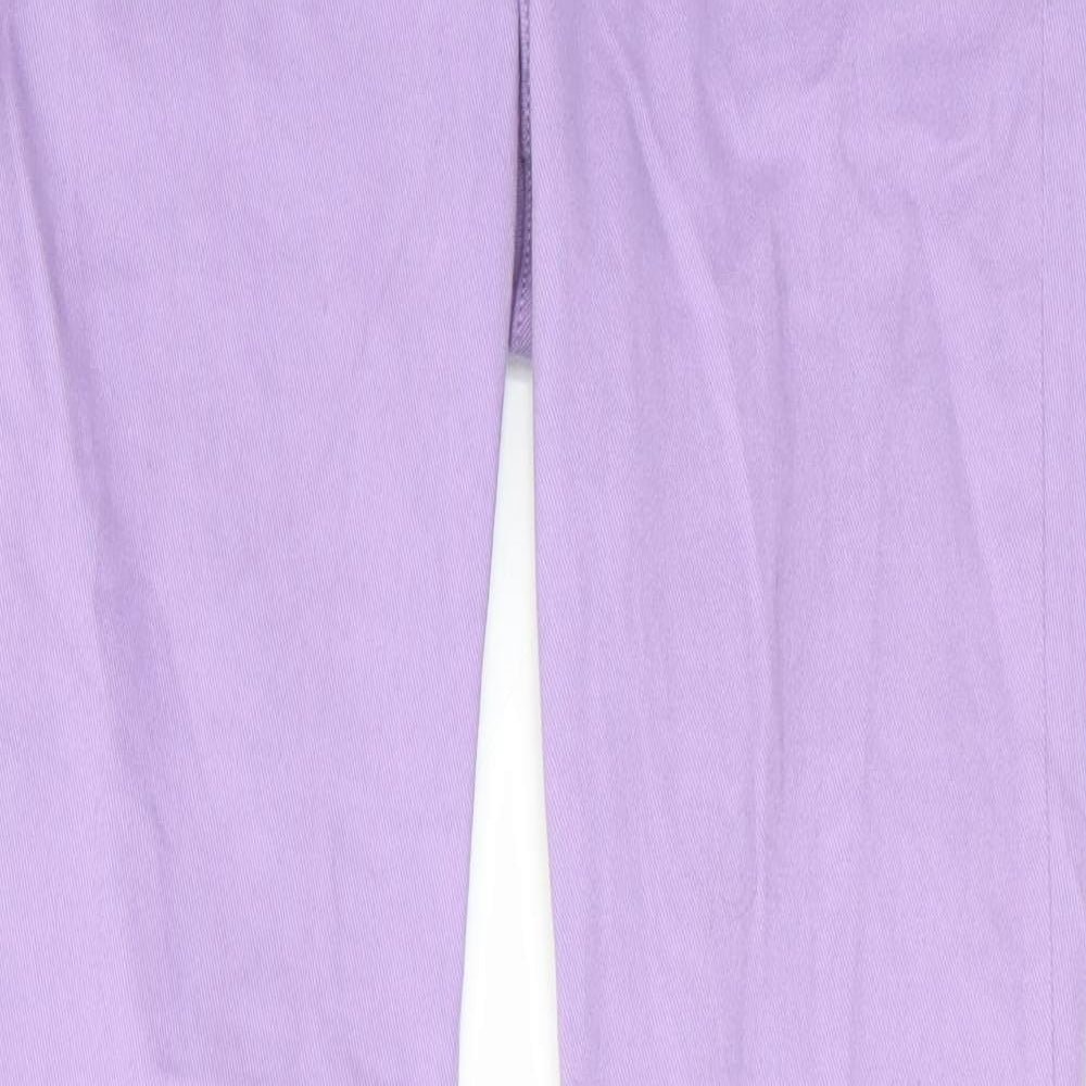 H&M Womens Purple Cotton Flared Jeans Size 10 L32 in Regular Zip