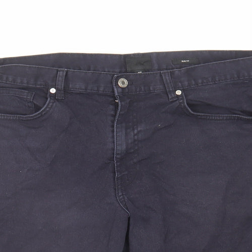 H&M Mens Blue Cotton Chino Shorts Size 32 in L10 in Slim Zip