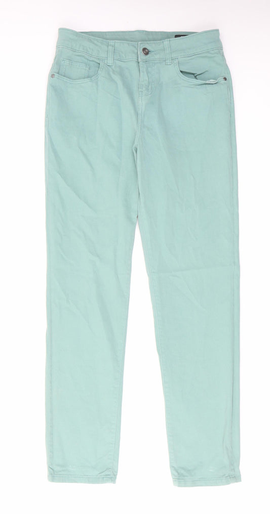 TU Womens Green Cotton Skinny Jeans Size 10 L30 in Regular Zip