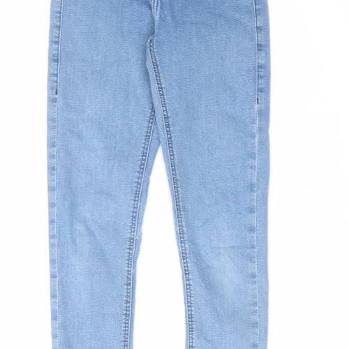 Topshop Womens Blue Cotton Skinny Jeans Size 25 in L30 in Regular Zip