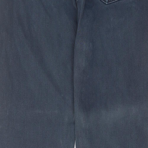 Blue Harbour Mens Blue Cotton Straight Jeans Size 34 in L29 in Regular Zip