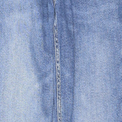 Topshop Womens Blue Cotton Tapered Jeans Size 25 in L32 in Regular Zip