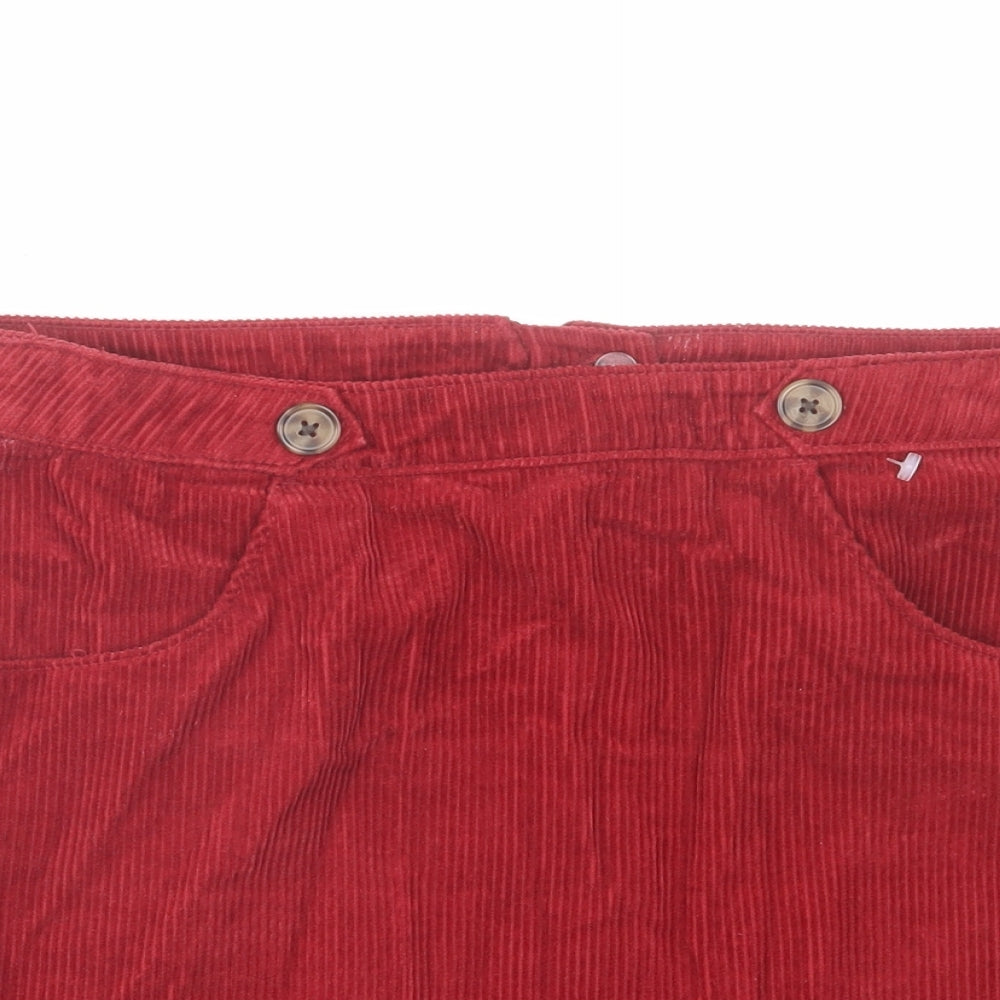 TU Womens Red Cotton A-Line Skirt Size 12 Zip