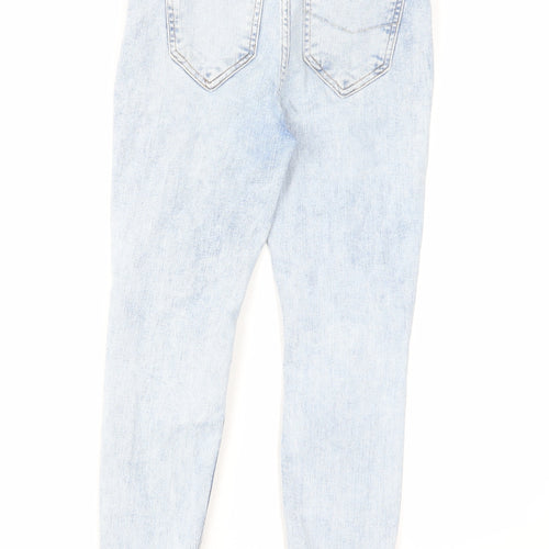 River Island Womens Blue Cotton Skinny Jeans Size 8 L24 in Regular Zip
