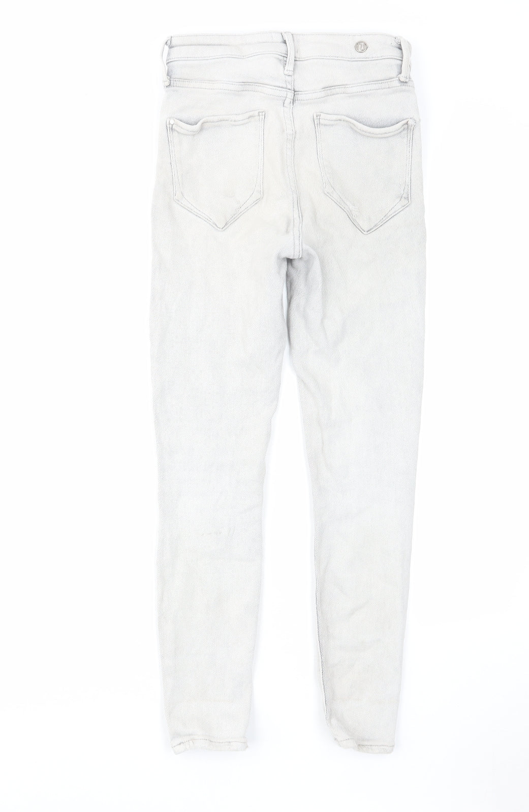 River Island Womens Grey Cotton Skinny Jeans Size 10 L25 in Regular Zip