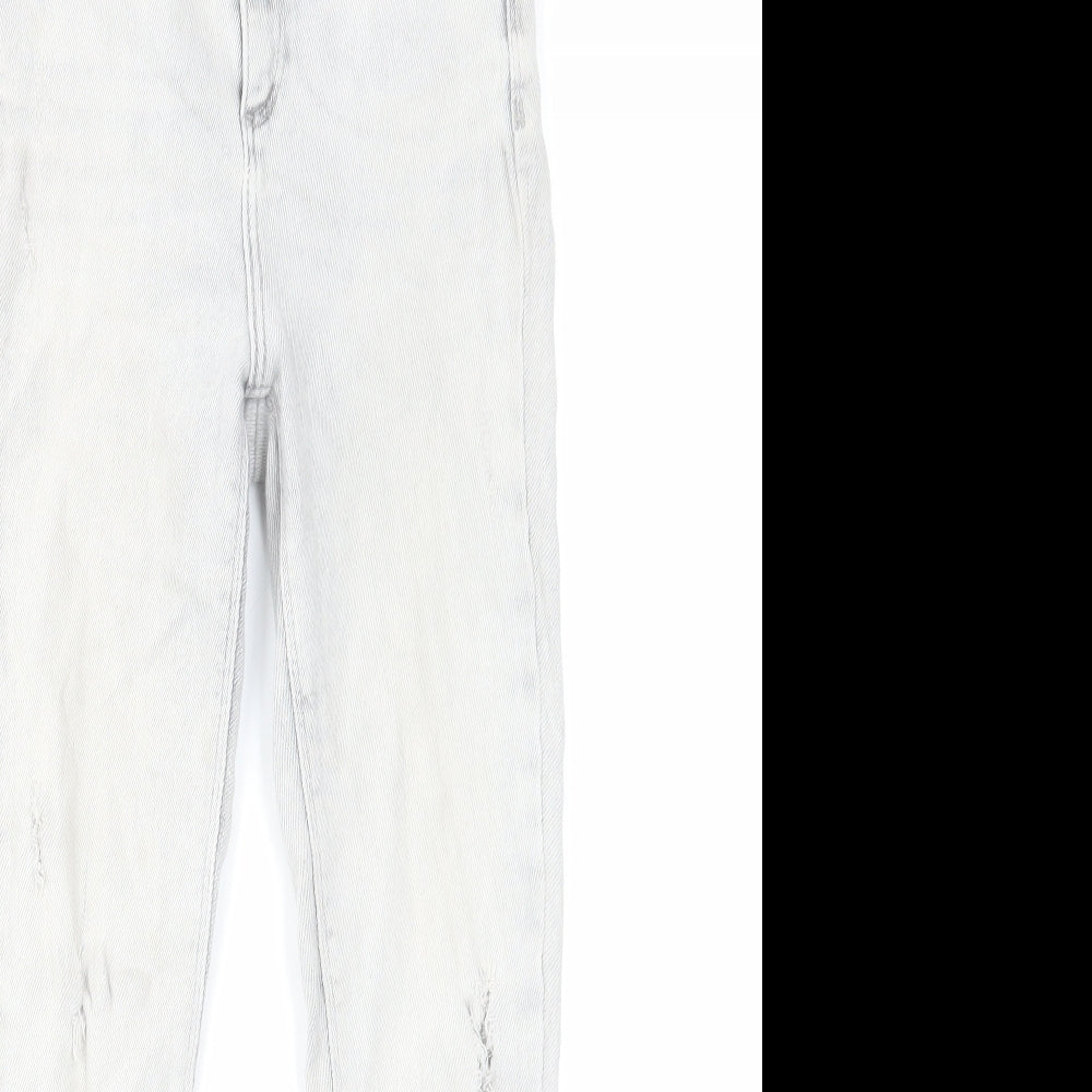 River Island Womens Grey Cotton Skinny Jeans Size 10 L25 in Regular Zip