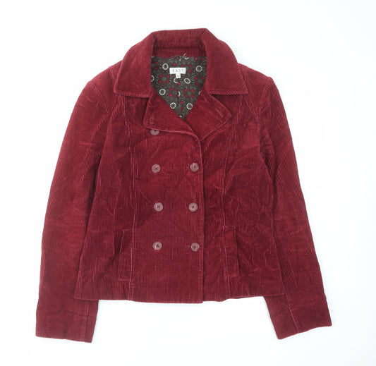 EAST Womens Red Jacket Size 12 Button