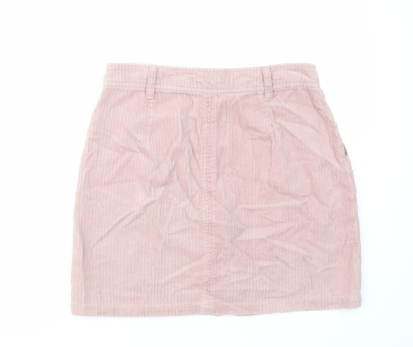 TU Womens Pink Cotton A-Line Skirt Size 10 Zip