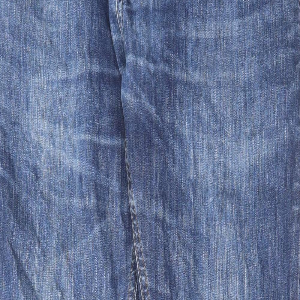 NEXT Mens Blue Cotton Straight Jeans Size 32 in L31 in Regular Zip