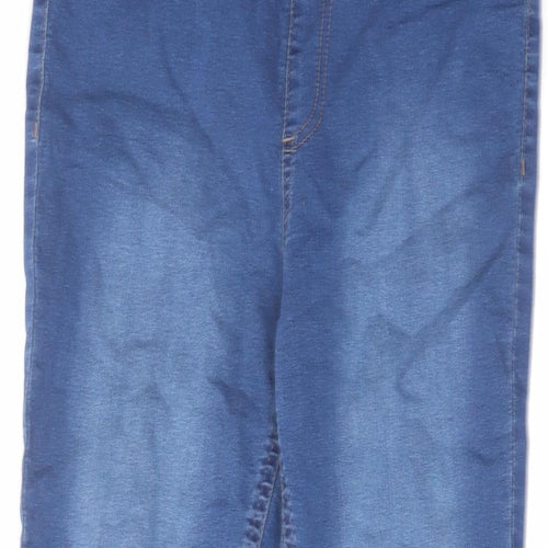 Marks and Spencer Womens Blue Cotton Jegging Jeans Size 12 L25 in Regular Zip