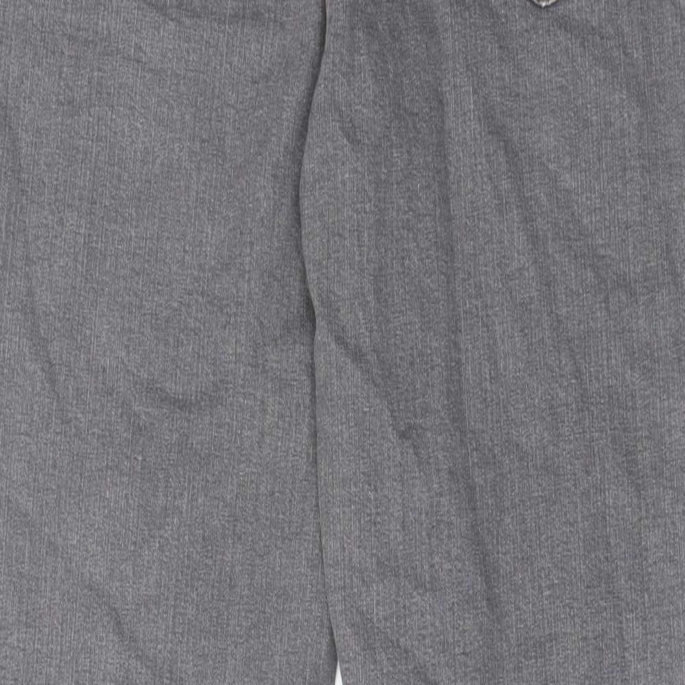 Marks and Spencer Womens Grey Cotton Straight Jeans Size 14 L30 in Regular Zip