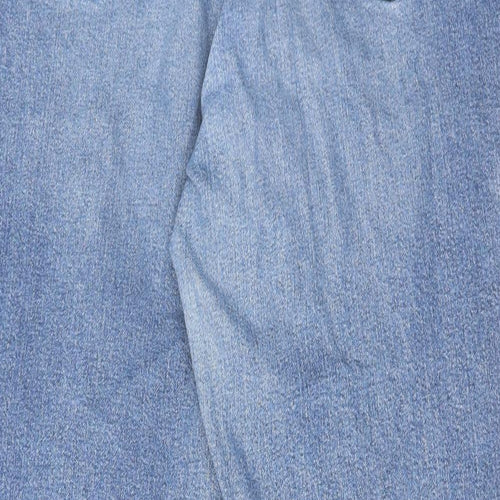 F&F Womens Blue Cotton Tapered Jeans Size 16 L28 in Regular Zip
