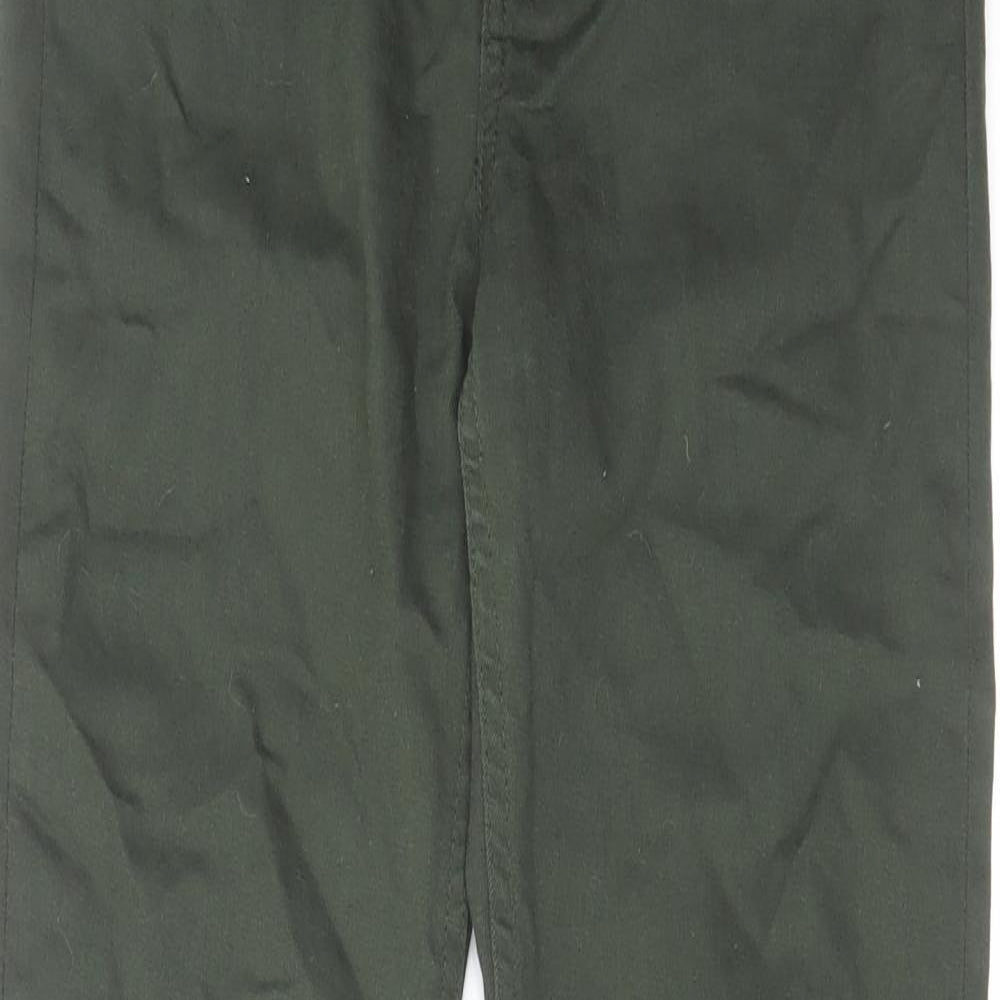 H&M Womens Green Cotton Skinny Jeans Size 10 L29 in Regular Zip