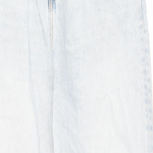 Zara Womens Blue Cotton Tapered Jeans Size 12 L29 in Regular Zip