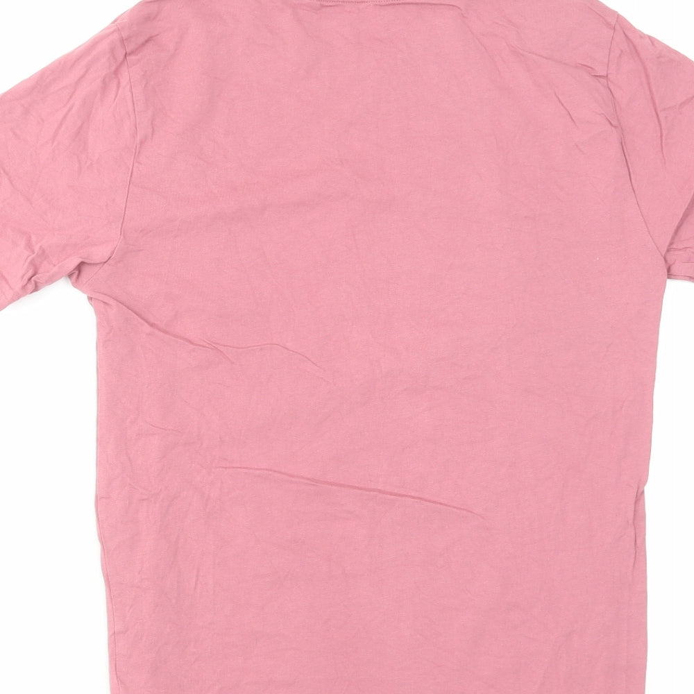 NEXT Mens Pink Cotton T-Shirt Size S Crew Neck