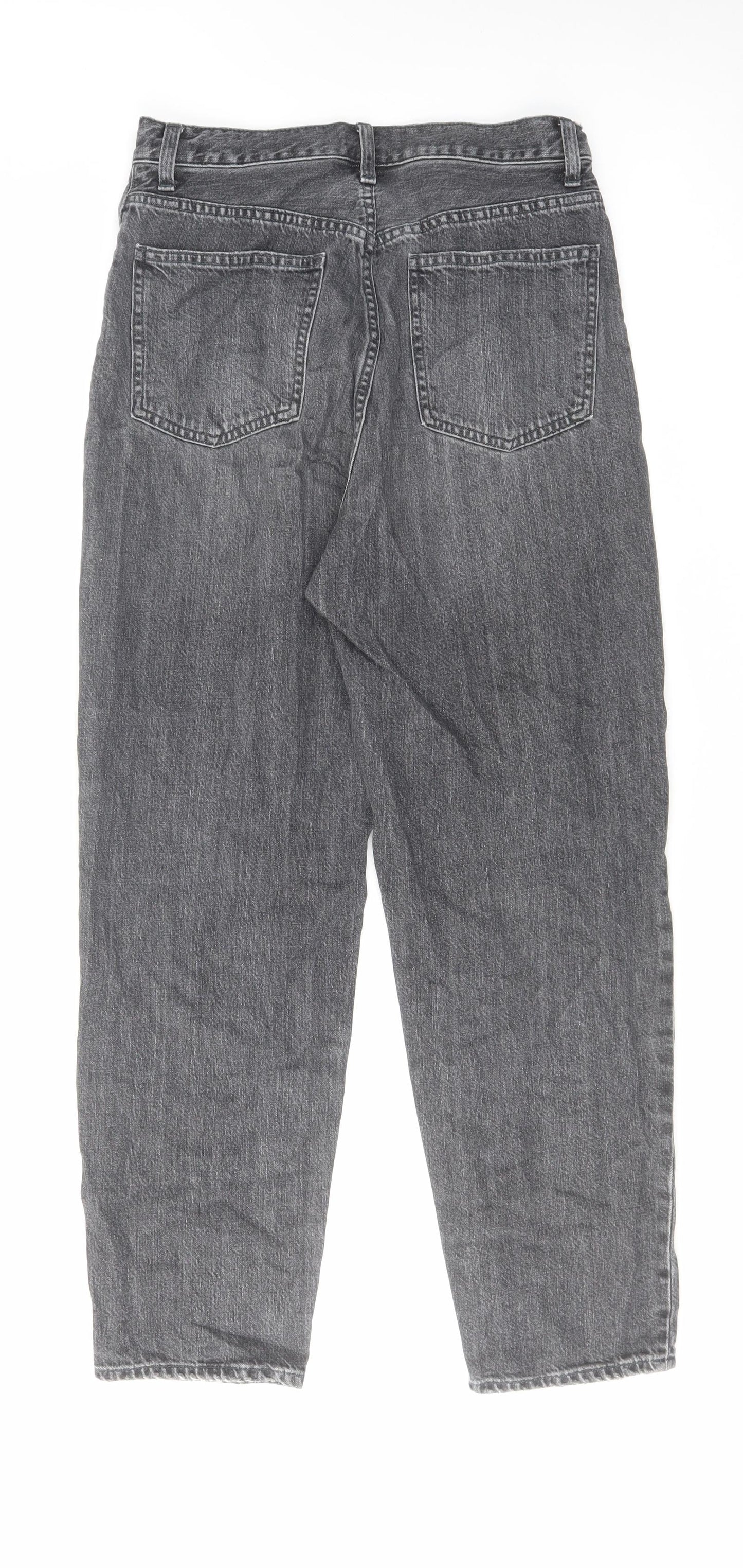 Uniqlo Womens Grey Cotton Mom Jeans Size 27 in L28 in Regular Zip