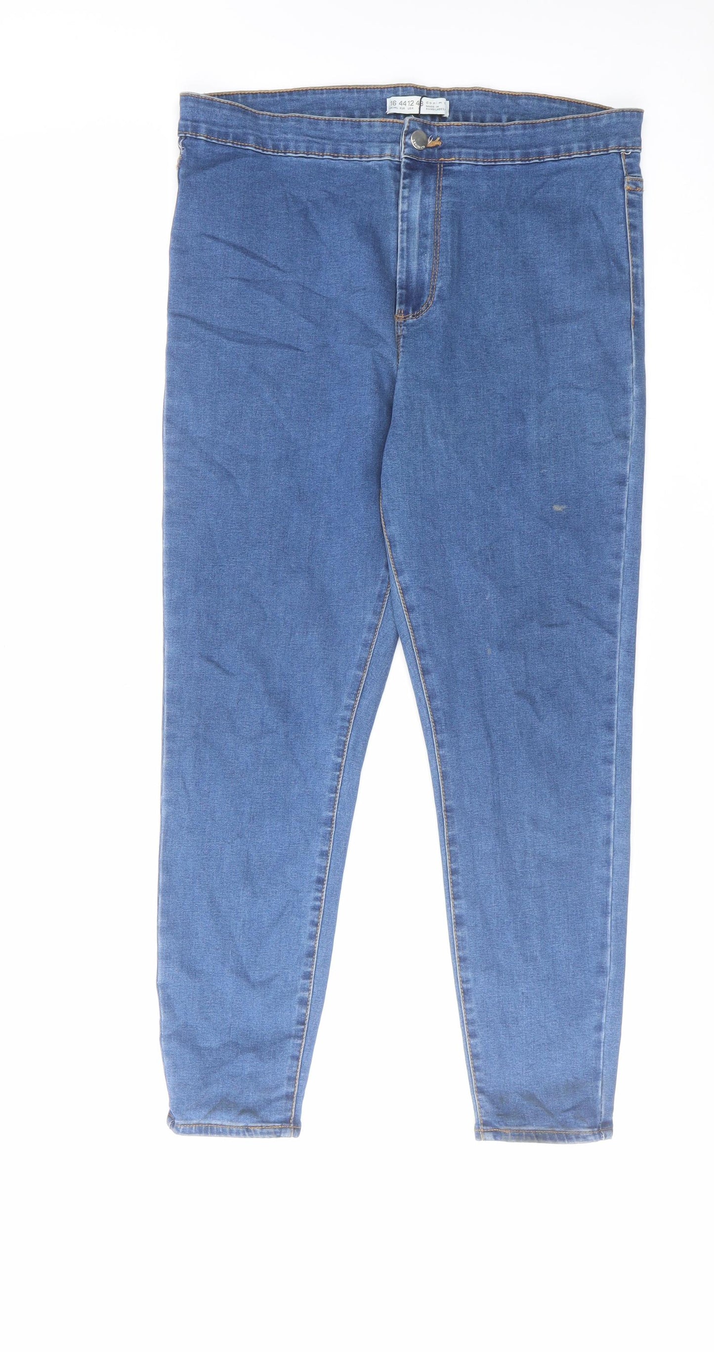 Denim & Co. Womens Blue Cotton Skinny Jeans Size 16 L25 in Regular Zip