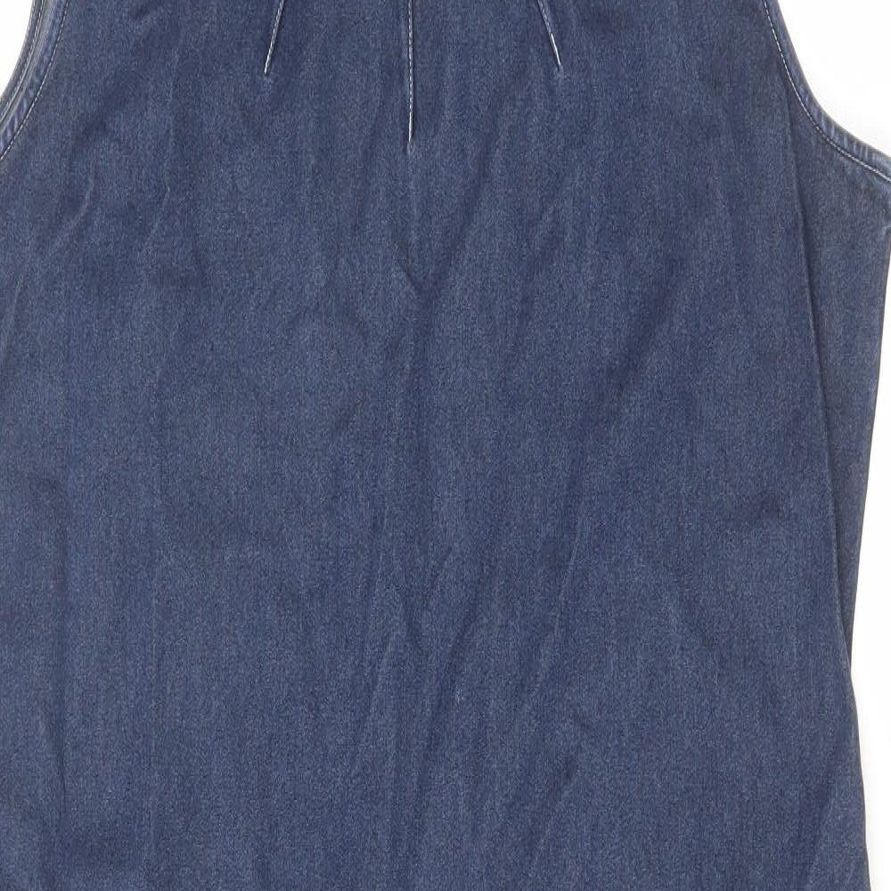 Trader Womens Blue Cotton Shift Size 16 Round Neck Pullover