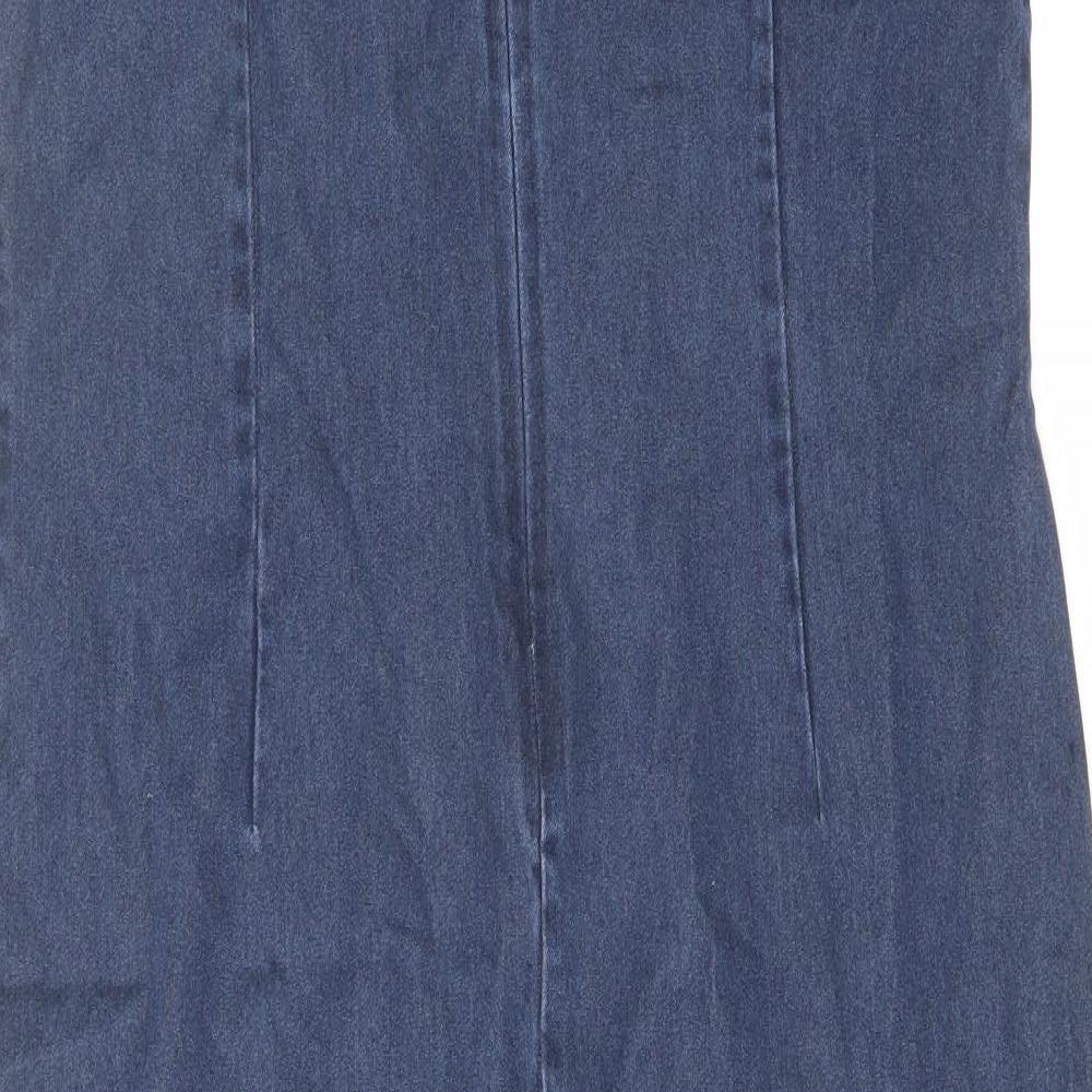 Trader Womens Blue Cotton Shift Size 16 Round Neck Pullover