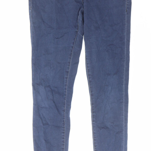 Topshop Womens Blue Cotton Skinny Jeans Size 28 in L32 in Regular Zip