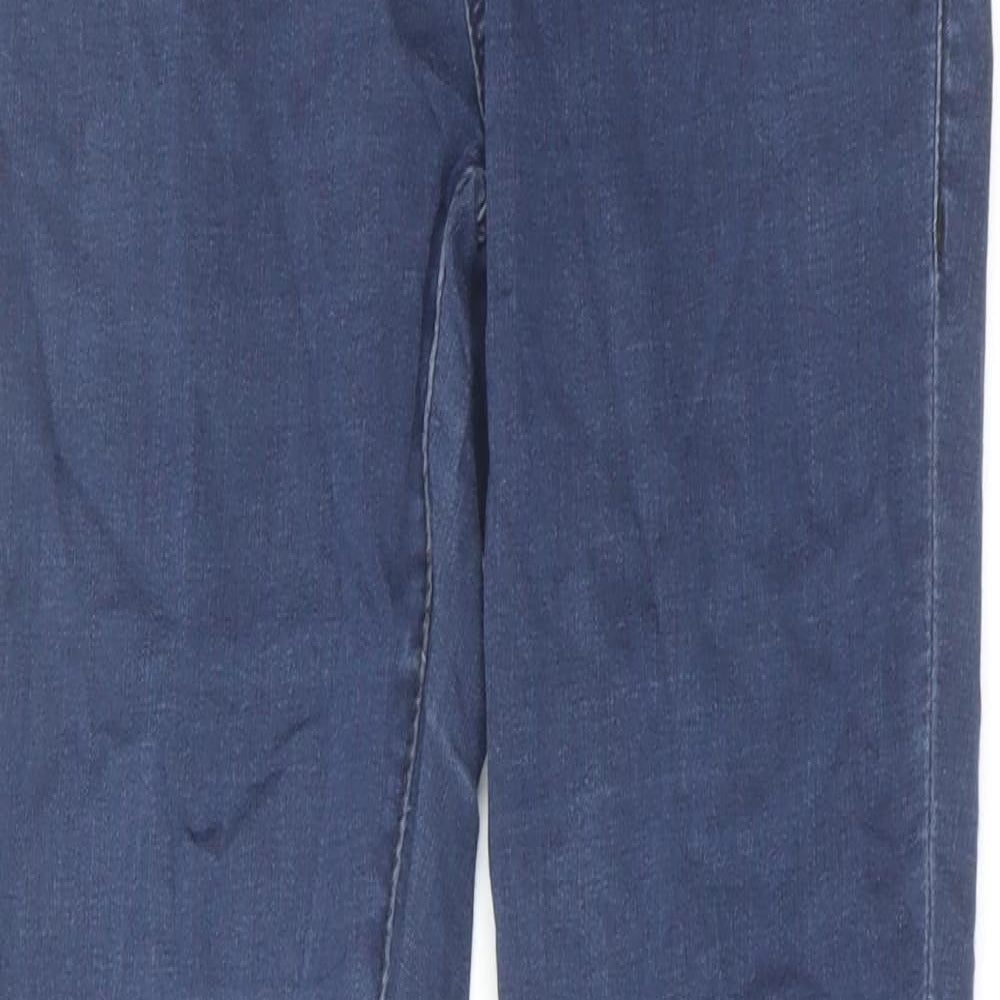 Topshop Womens Blue Cotton Skinny Jeans Size 28 in L32 in Regular Zip