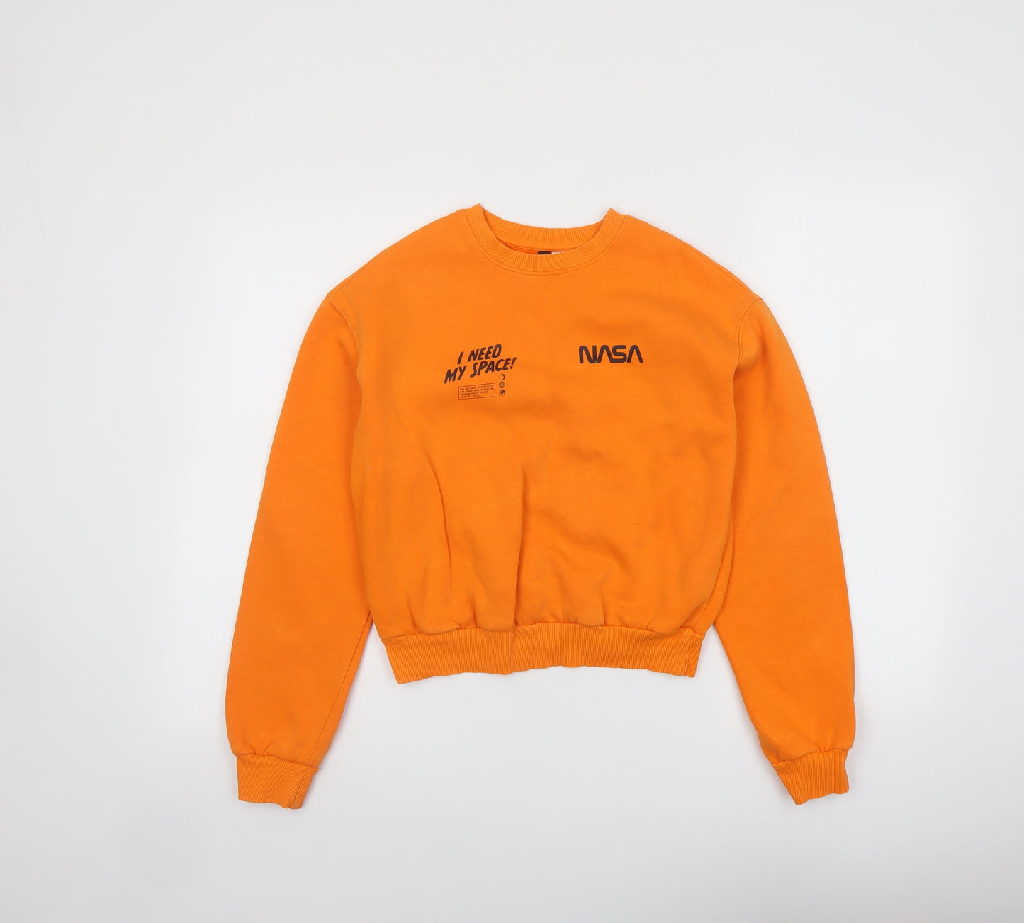 H&M Womens Orange Cotton Pullover Sweatshirt Size XS Pullover - I need my space NASA