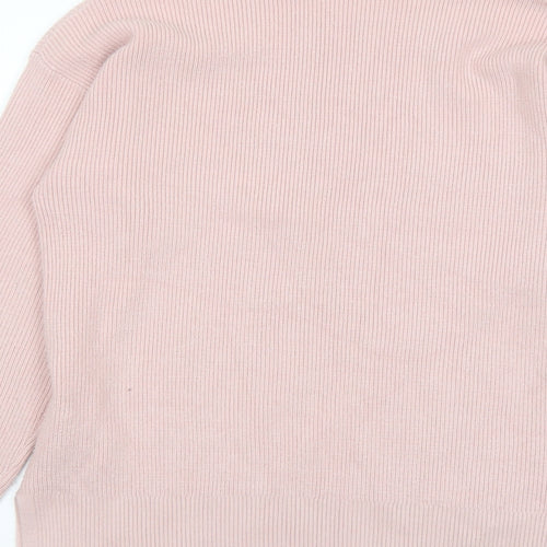 Marks and Spencer Womens Pink Round Neck Viscose Pullover Jumper Size M