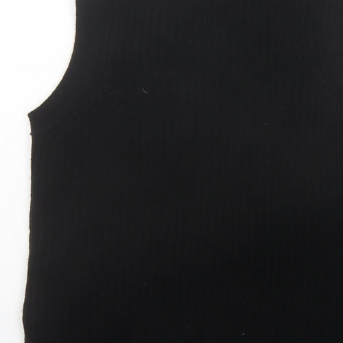 Autograph Womens Black Round Neck Acrylic Vest Jumper Size S