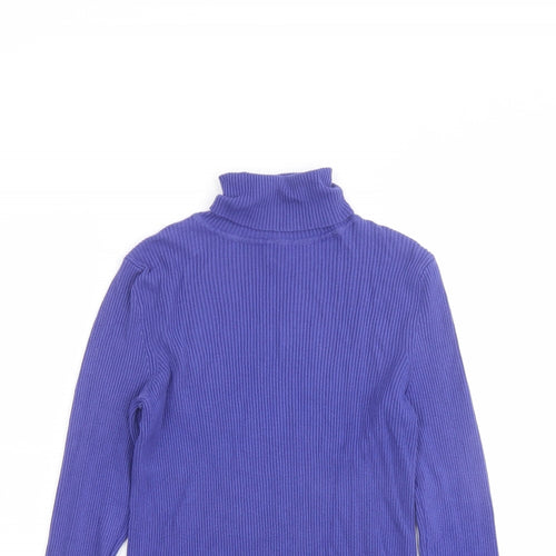 Marks and Spencer Womens Purple Roll Neck Viscose Pullover Jumper Size 10