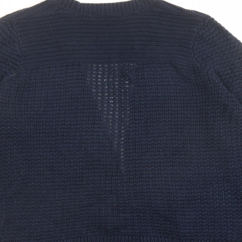 Marks and Spencer Womens Blue V-Neck Cotton Cardigan Jumper Size M