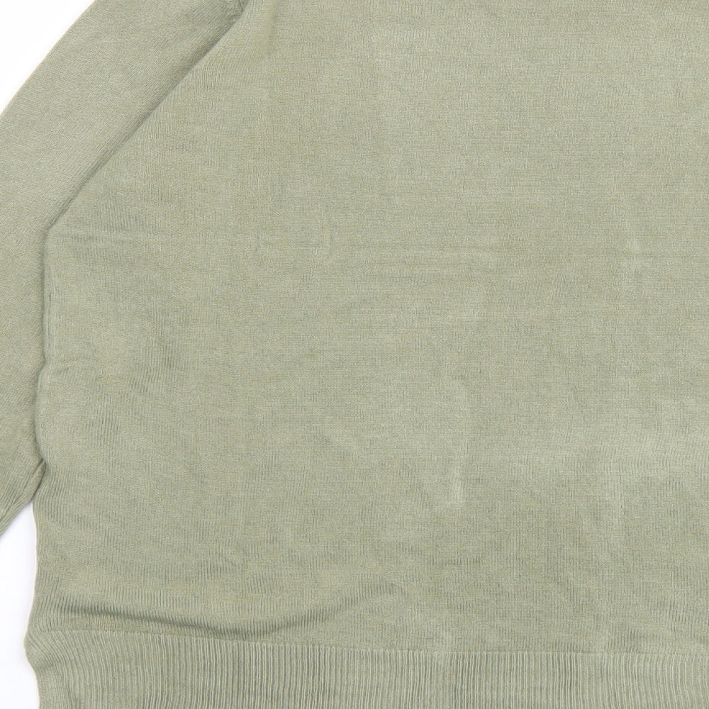 Marks and Spencer Womens Green Round Neck Acrylic Pullover Jumper Size 14