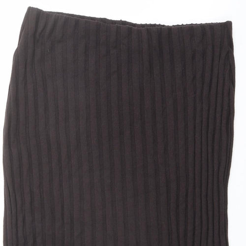 Marks and Spencer Womens Brown Polyester A-Line Skirt Size 16