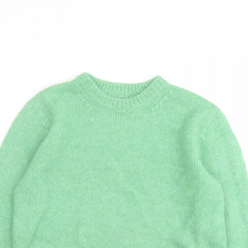 Marks and Spencer Womens Green Round Neck Acrylic Pullover Jumper Size S