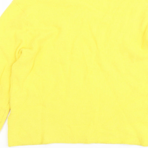 Marks and Spencer Womens Yellow V-Neck Viscose Pullover Jumper Size S