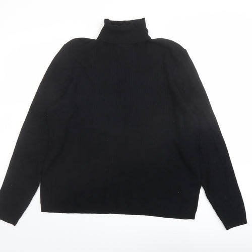 Marks and Spencer Womens Black Roll Neck Viscose Pullover Jumper Size 20
