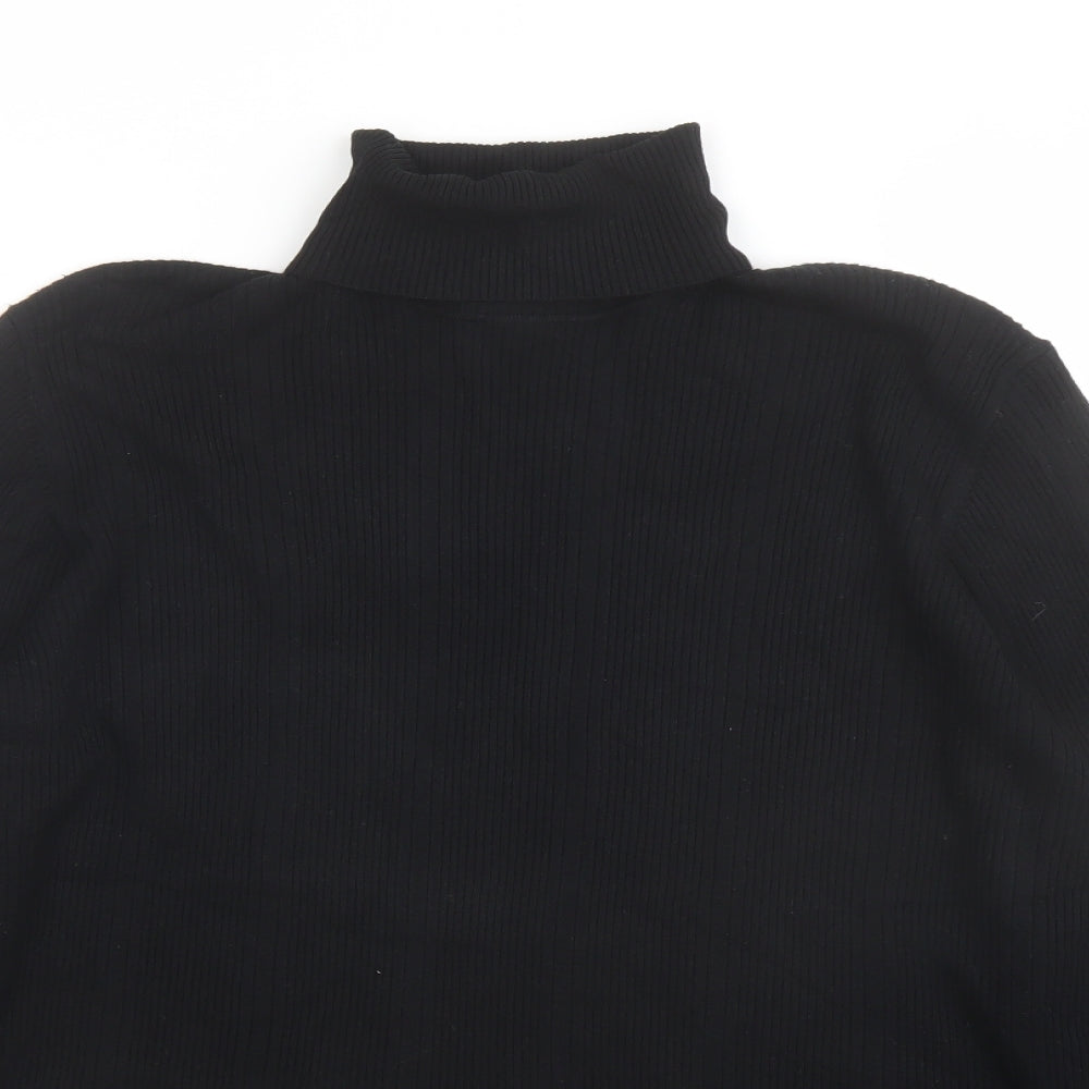 Marks and Spencer Womens Black Roll Neck Viscose Pullover Jumper Size 20