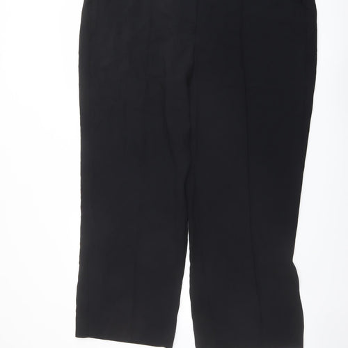 Marks and Spencer Womens Black Polyester Dress Pants Trousers Size 22 L30 in Regular Button